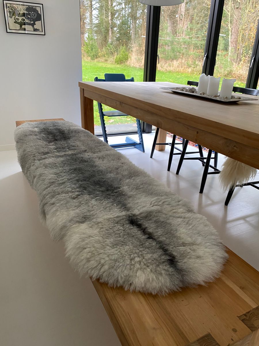 Peau de mouton courte en laine 180 cm Gris Naturel