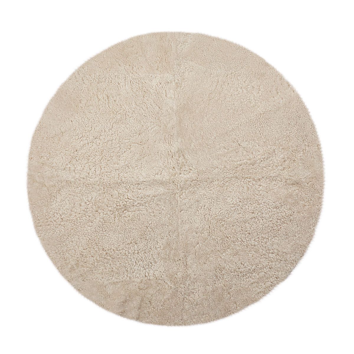 Tapis design en peau de mouton bouclée à laine courte Ø140 cm Perle