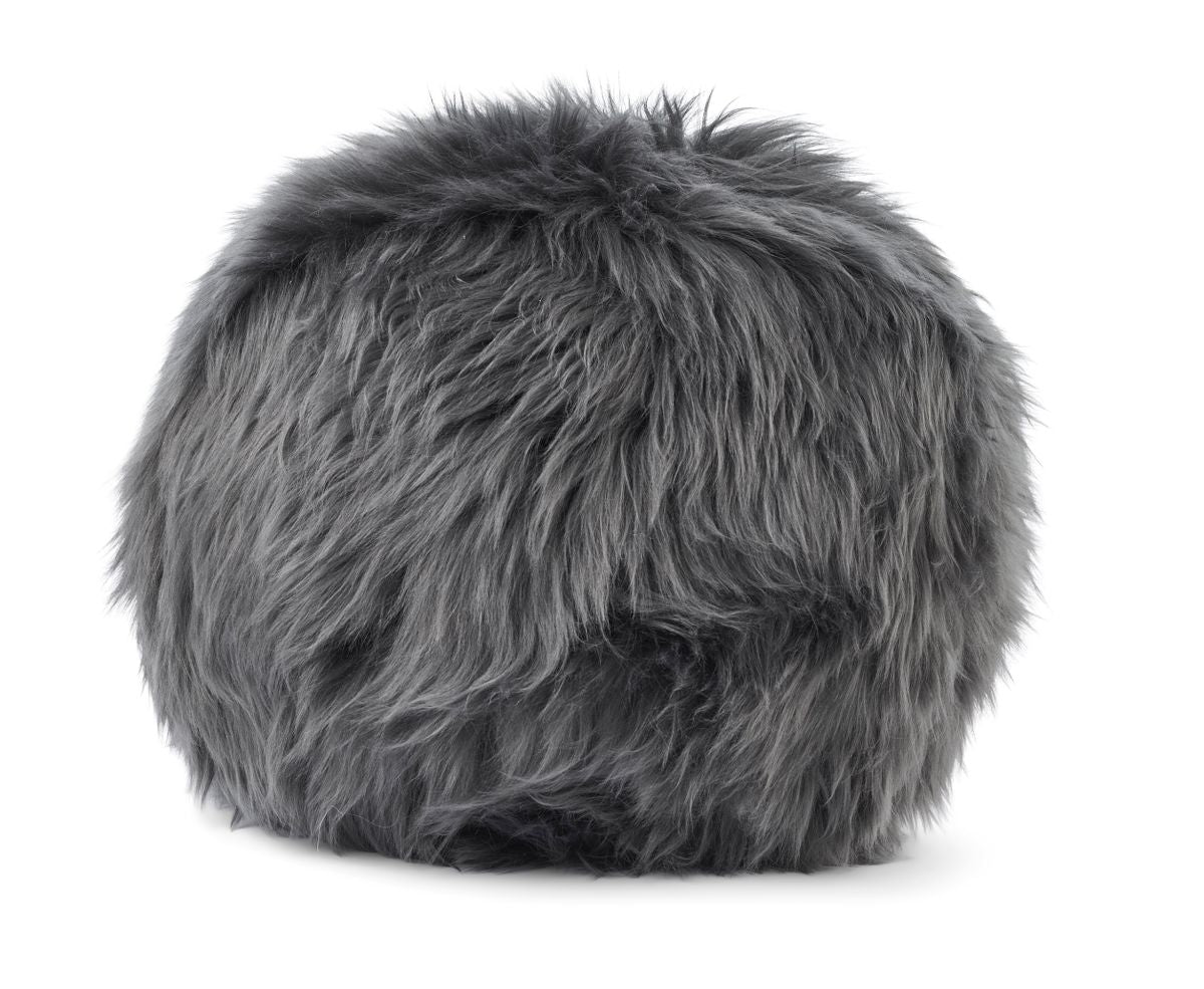 Coussin d'Angélite Laine Longue Acier
