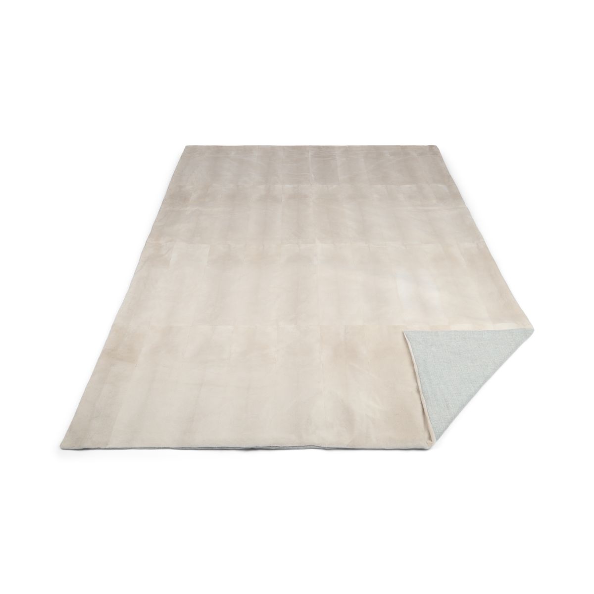 Jeté en vison avec revers en cachemire | Noir/Blanc | 50 × 220 cm