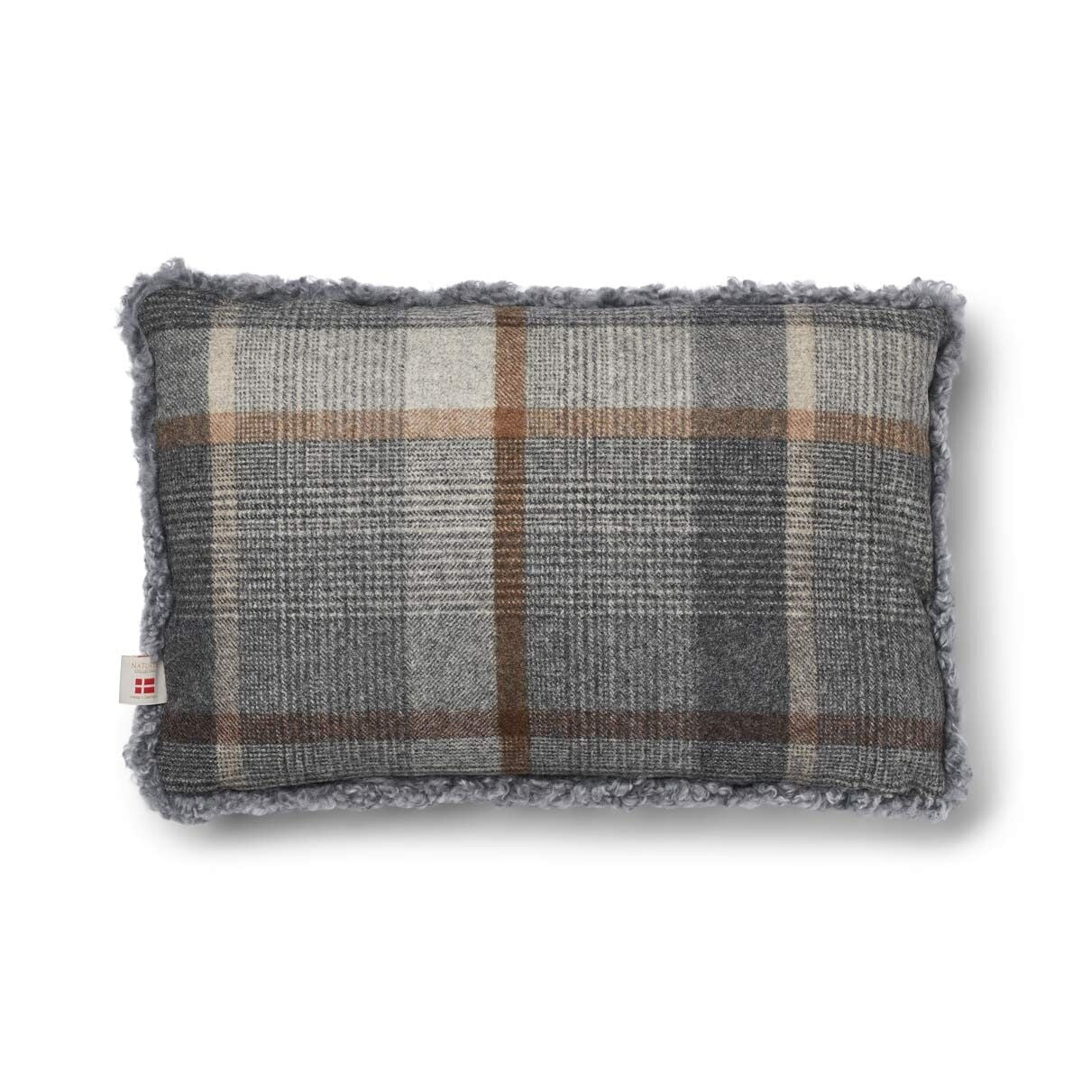 Coussin une face Glencheck-Gris/Gris clair