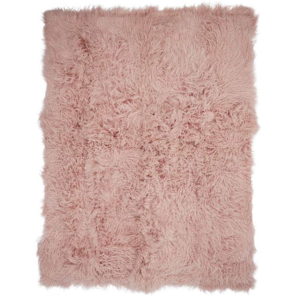 Jeté en peau de mouton bouclée 140 × 180 cm Rose