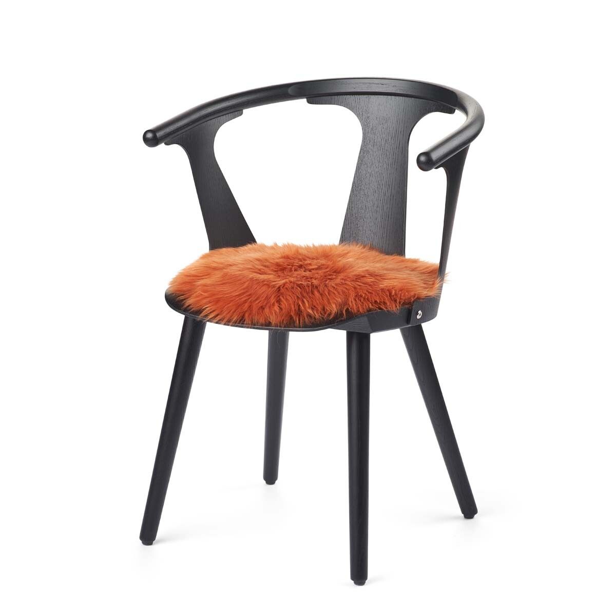 Dessus de siège en peau de mouton | Laine longue | Ø38 cm Rouille
