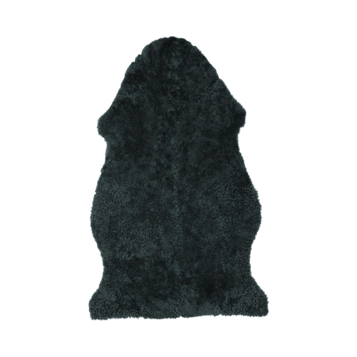 Peau de mouton à laine courte bouclée 90 cm Bleu/Gris