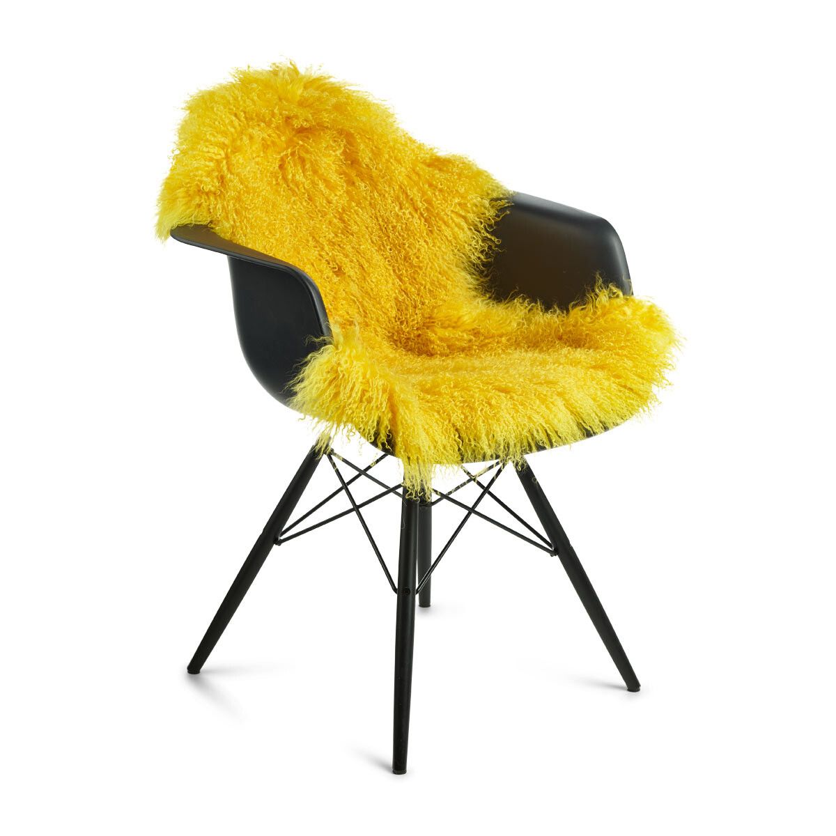 Peau de mouton bouclée 85x50 cm Citron
