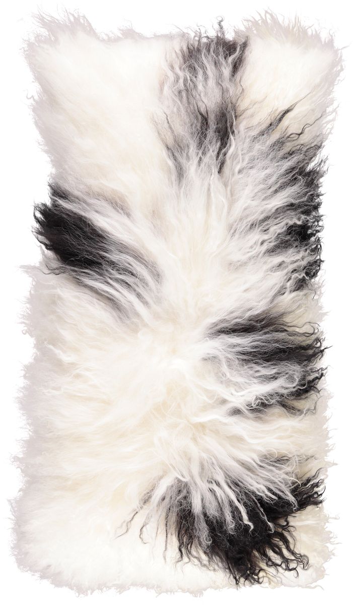 Coussin bouclé Blanc/Noir/Mix