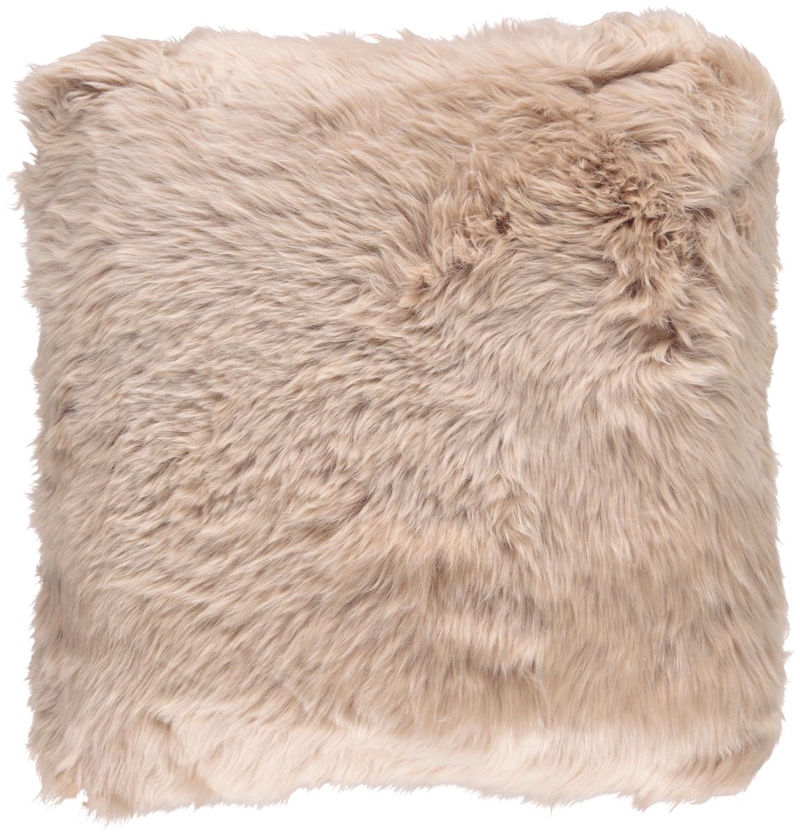 Coussin en peau de mouton longue laine Sable chaud