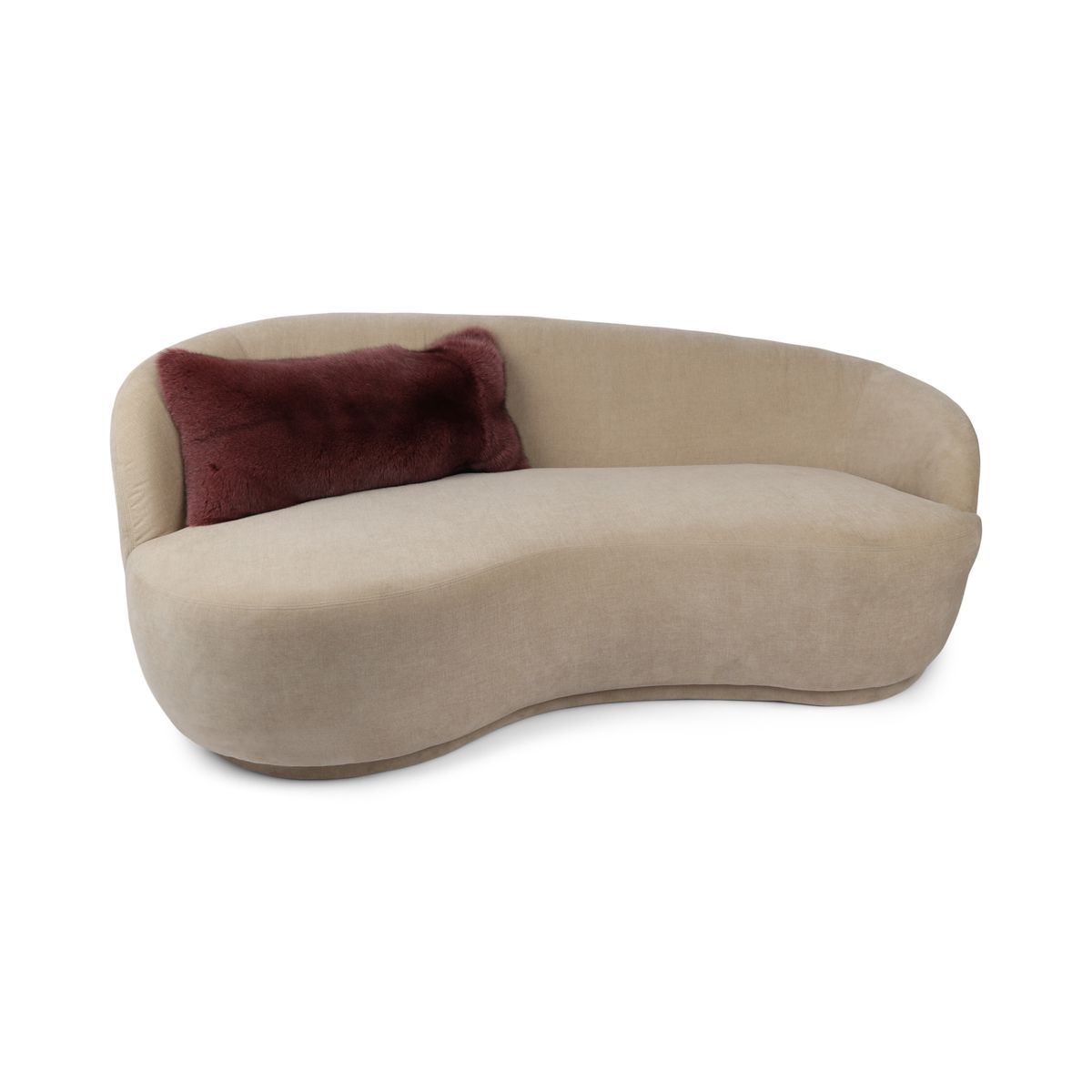 Coussin Premium en Fourrure de Renard | Dos en Cachemire | Norvège | Violet | 56x30 cm