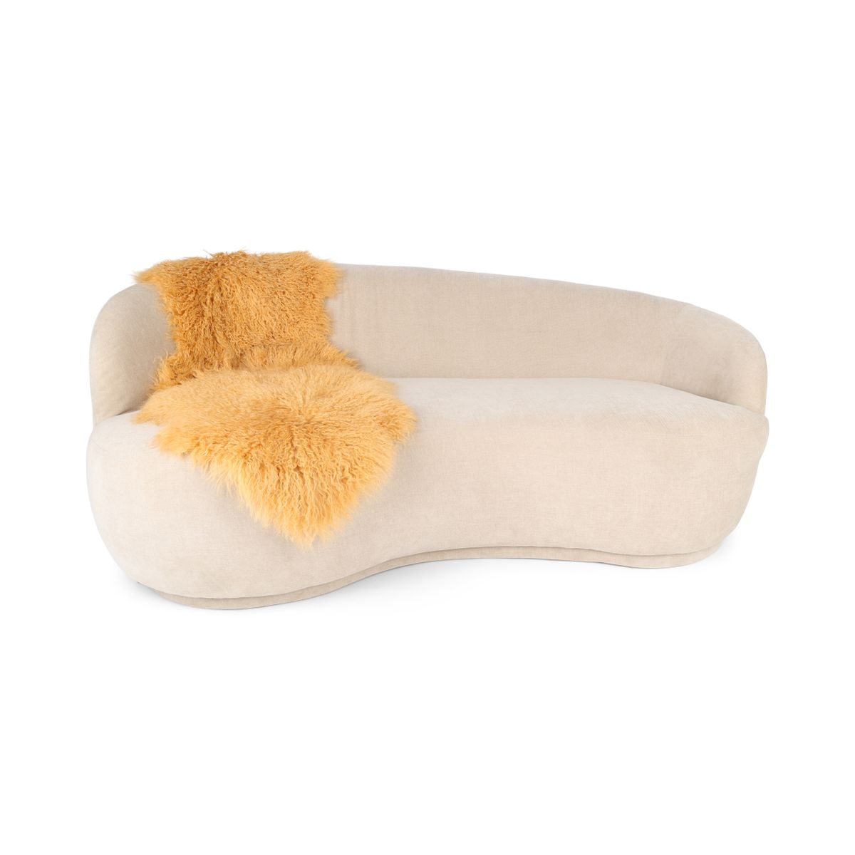 Peau de mouton tibétaine double | 150 × 55 cm Jaune Impérial