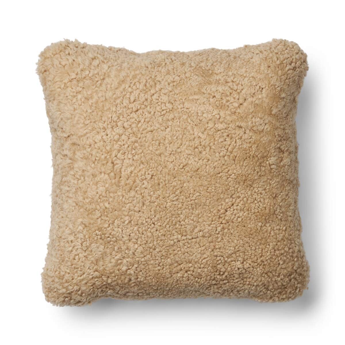 Coussin en laine courte de mouton Pierre de lune