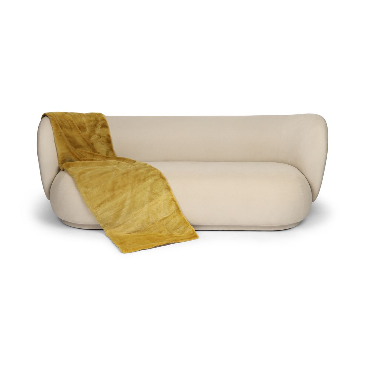 Plaid en Vison | Doublure Cachemire | Jaune Moutarde | 53x204 cm
