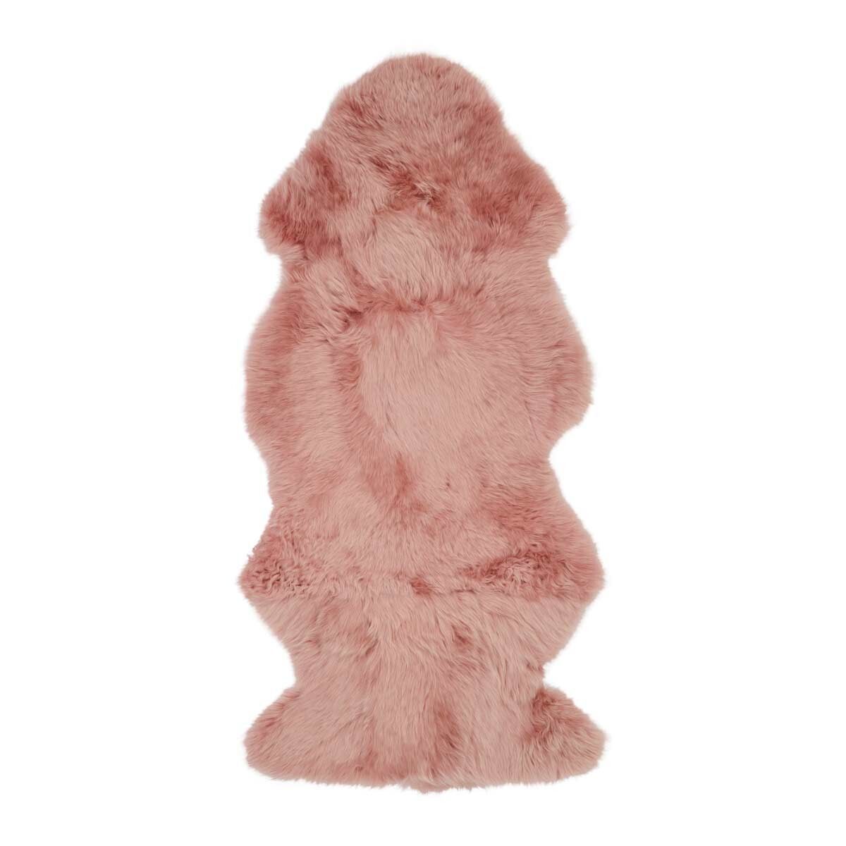 Peau de mouton de Nouvelle-Zélande à laine longue 135 cm Rose