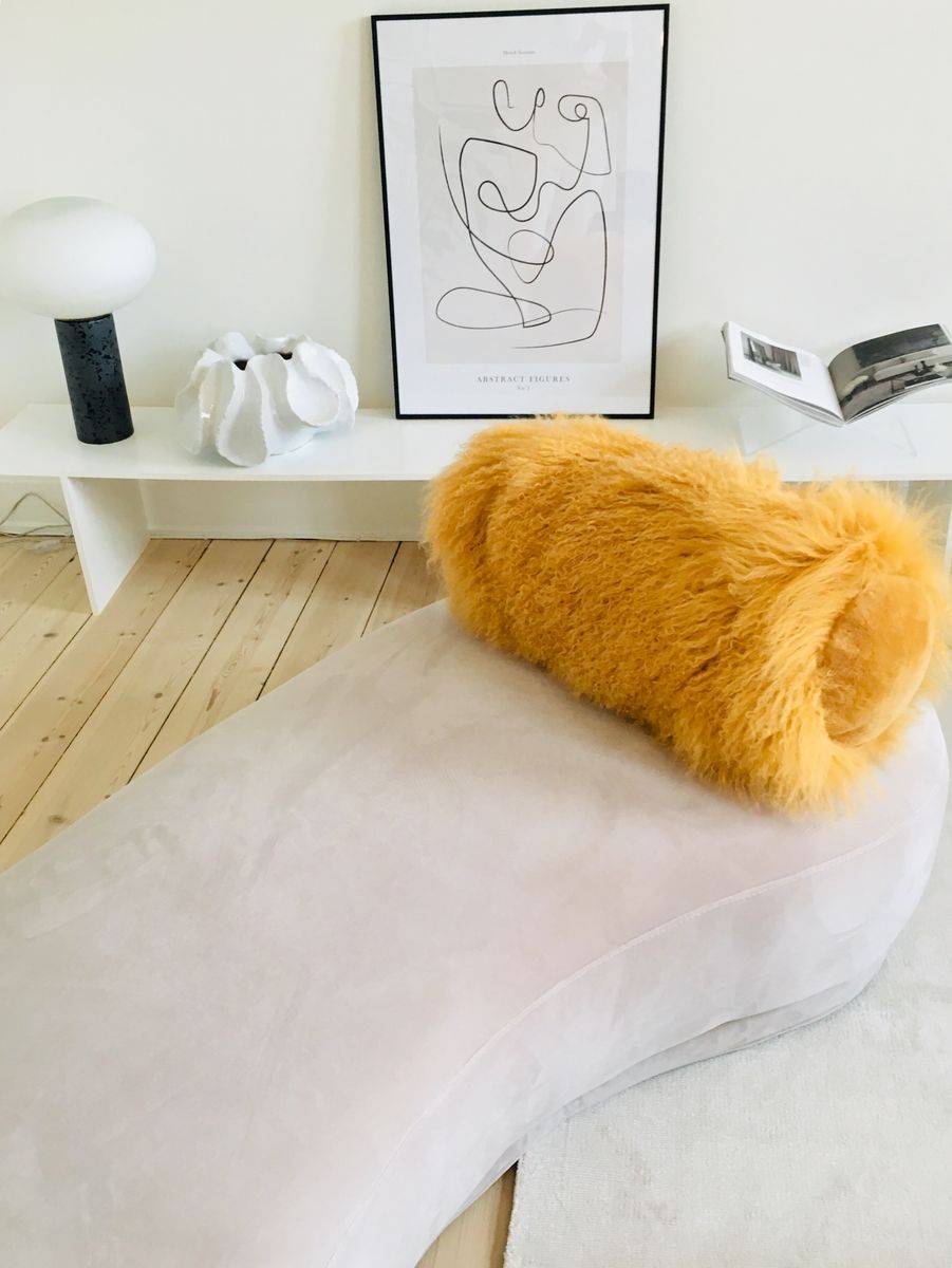 Coussin Traversin bouclé Jaune Impérial