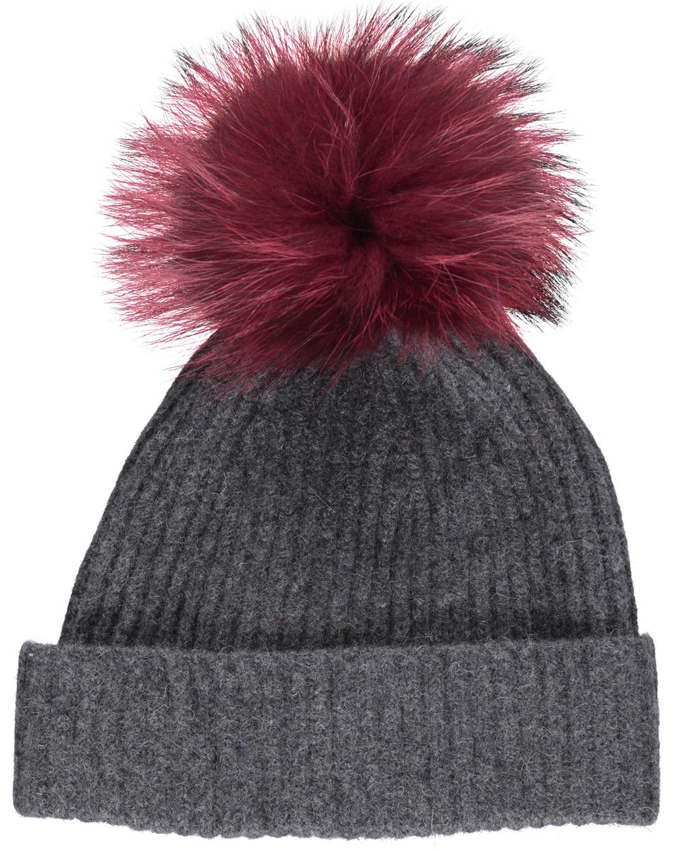 Chapeau Mathilde Gris foncé/Rouge