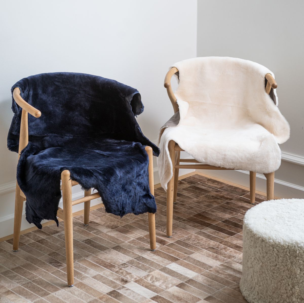 Peau de mouton double face | Australie | 90 cm Noir