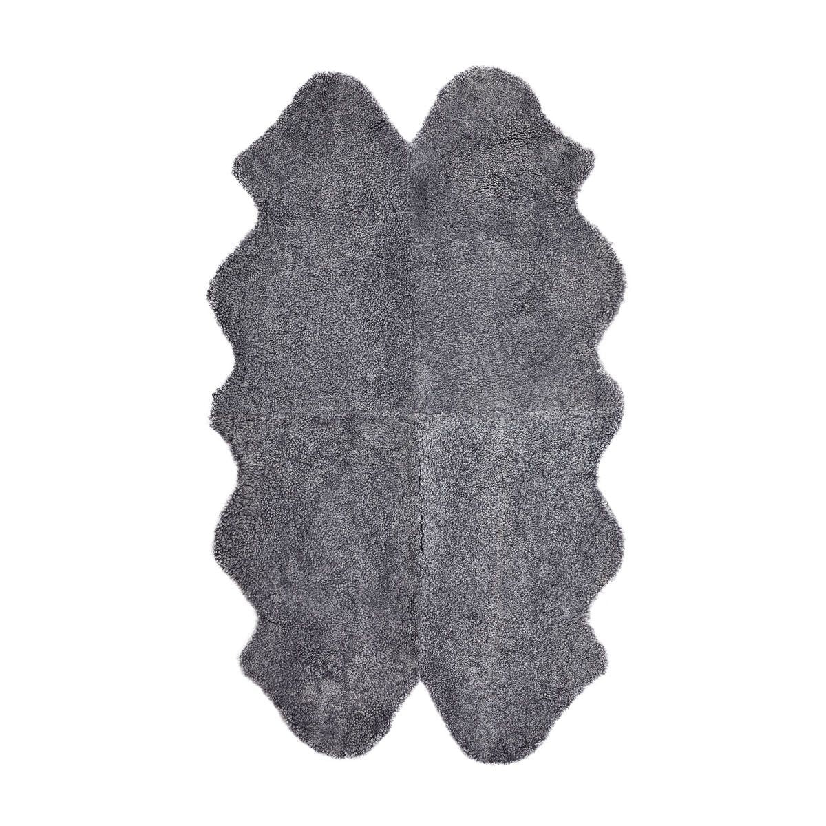 Peau de mouton de Nouvelle-Zélande à laine courte bouclée 180x110 cm Top de neige gris clair