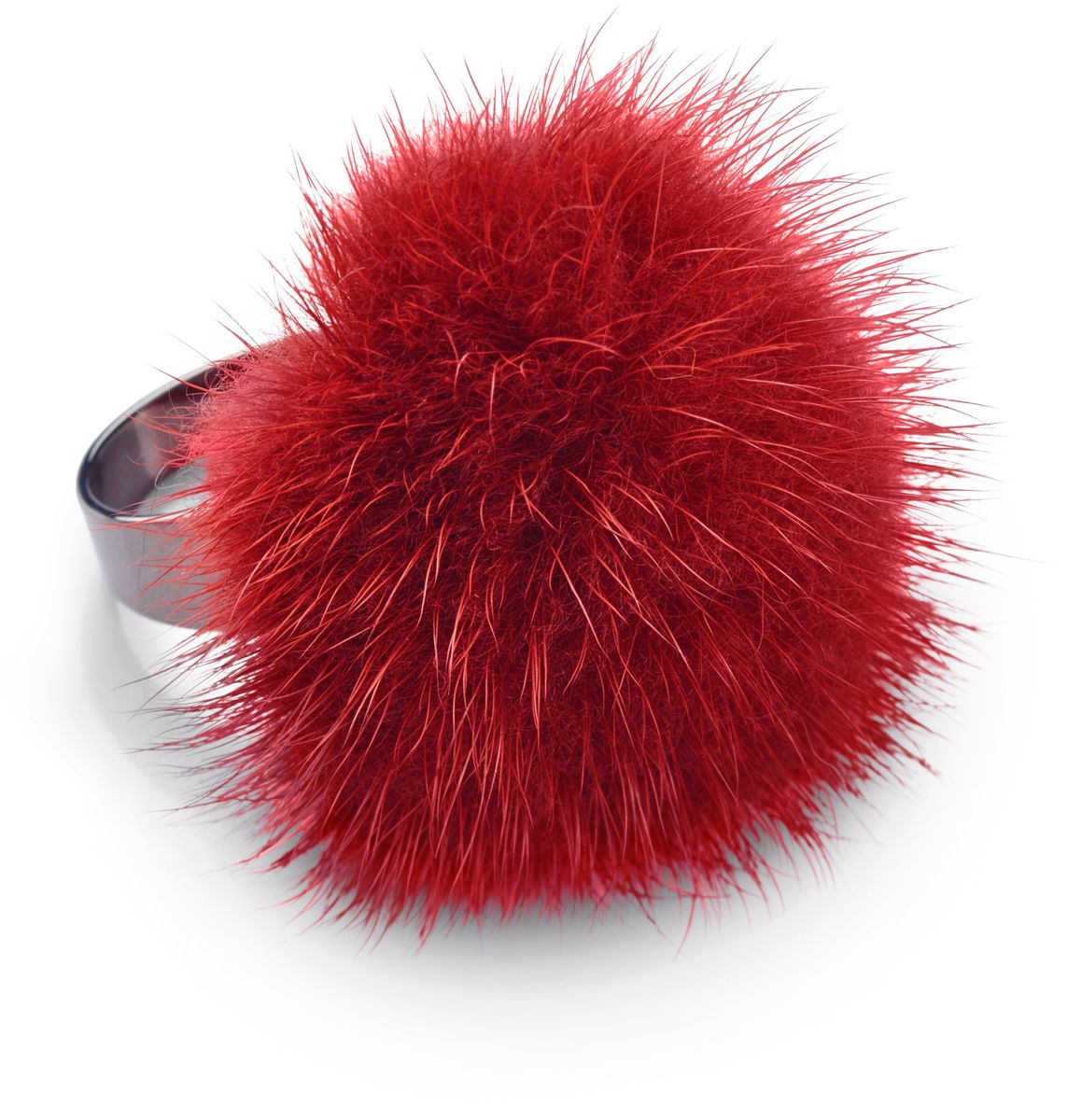 Bague Pompon Rouge brique
