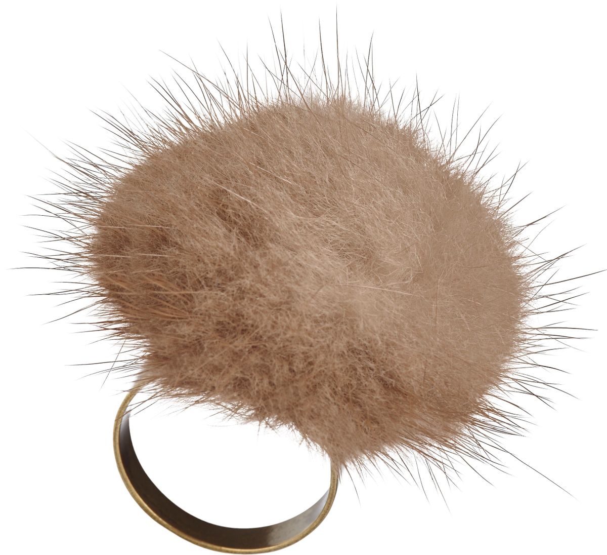 Bague Pompon Marron