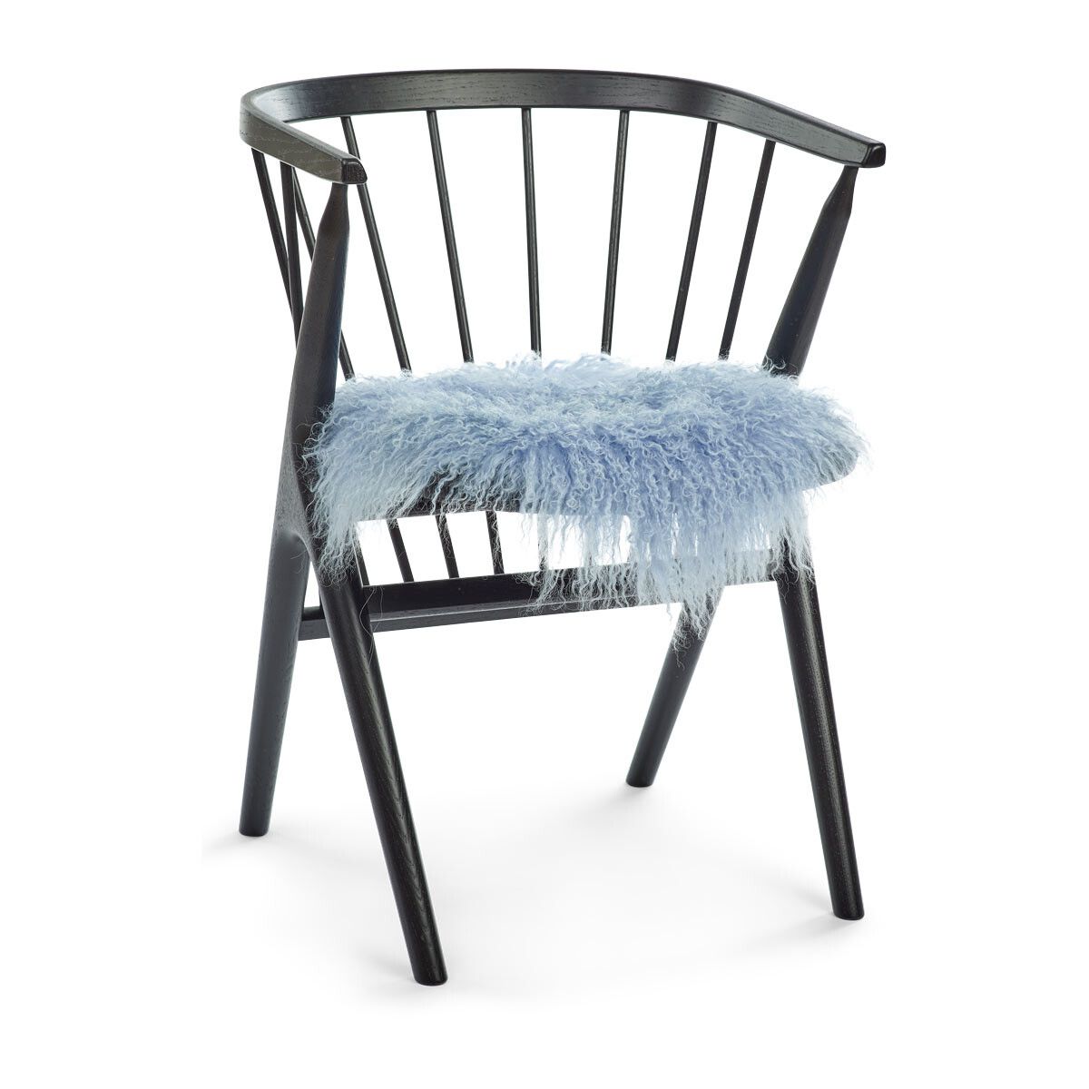 Dessus de siège en peau de mouton tibétaine | Ø38 cm Ciel d'été