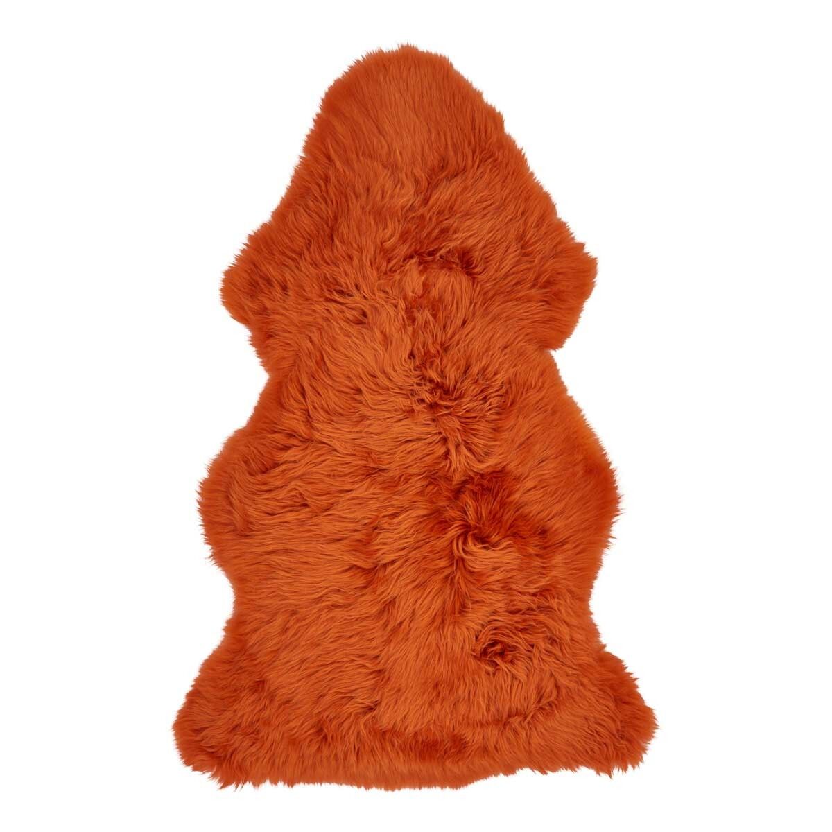 Peau de mouton de Nouvelle-Zélande à laine longue 115x60 cm Rouille