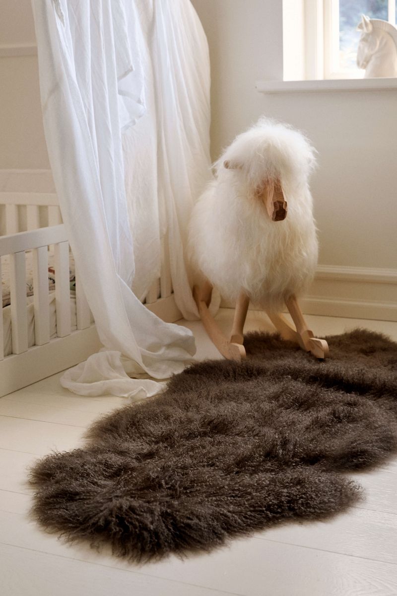 Peau de mouton tibétaine double | 150 × 55 cm Taupe