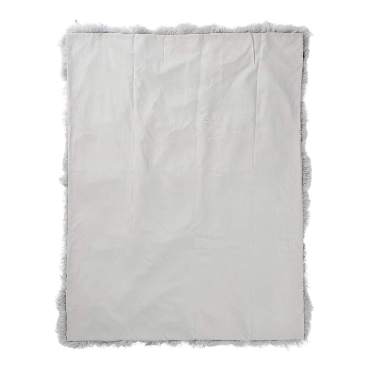 Jeté en peau de mouton bouclée 140 × 180 cm Gris Léger