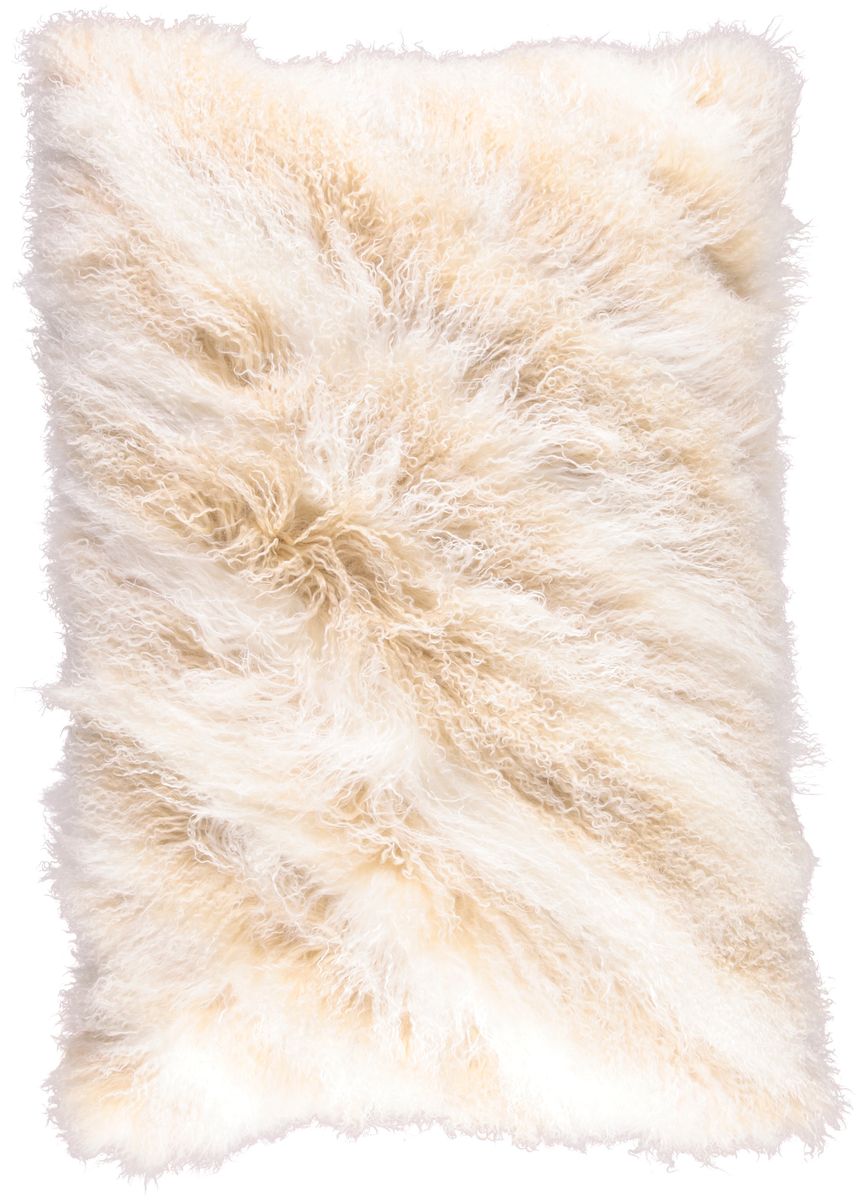 Coussin bouclé Soleil arctique/Ivoire