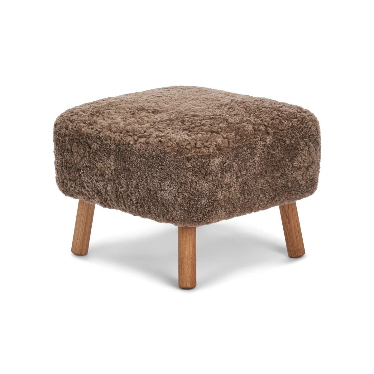 Repose-pieds Emily | Peau de mouton | Laine courte Taupe