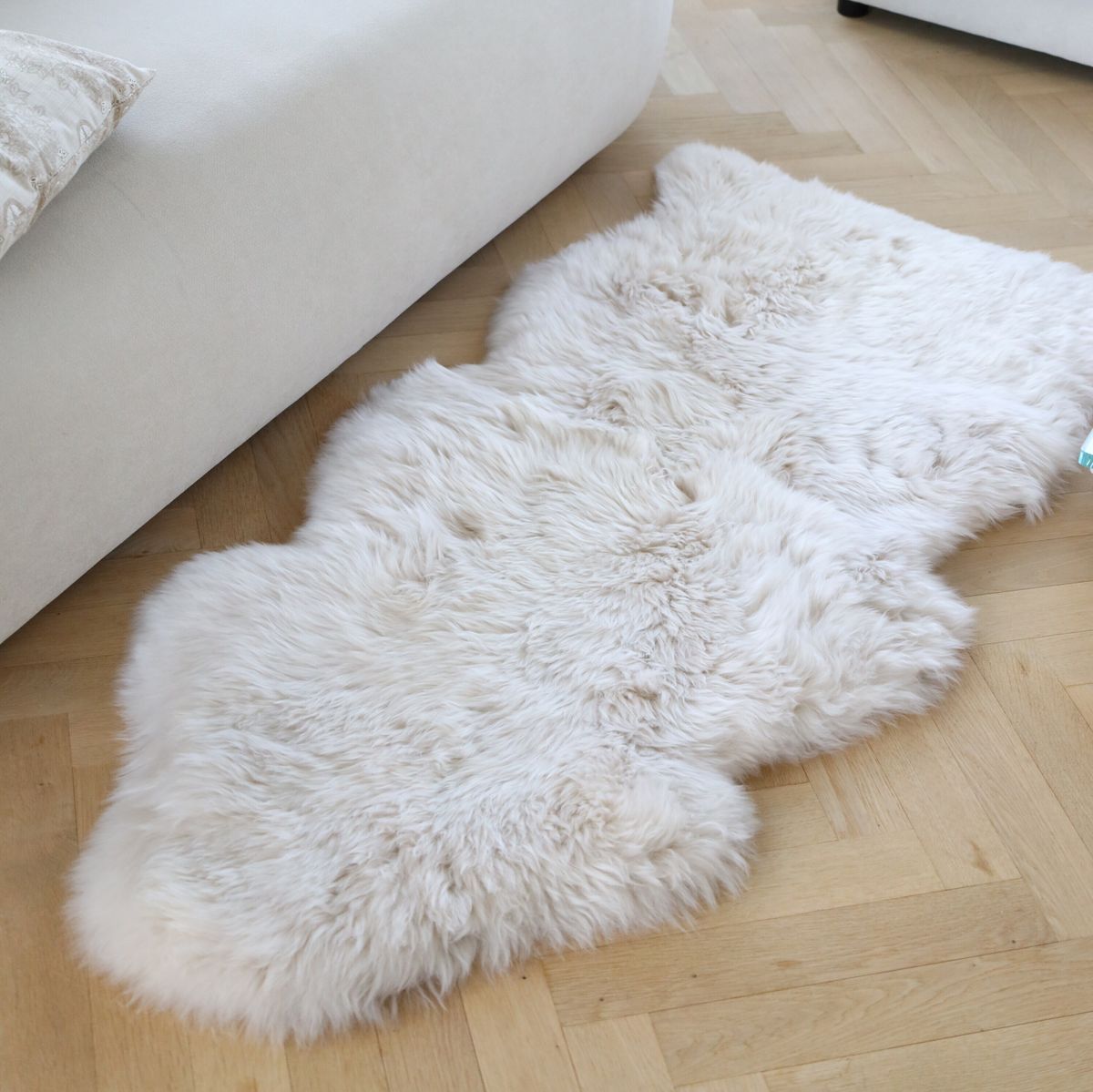Peau de mouton de Nouvelle-Zélande à laine longue 80 cm Noir