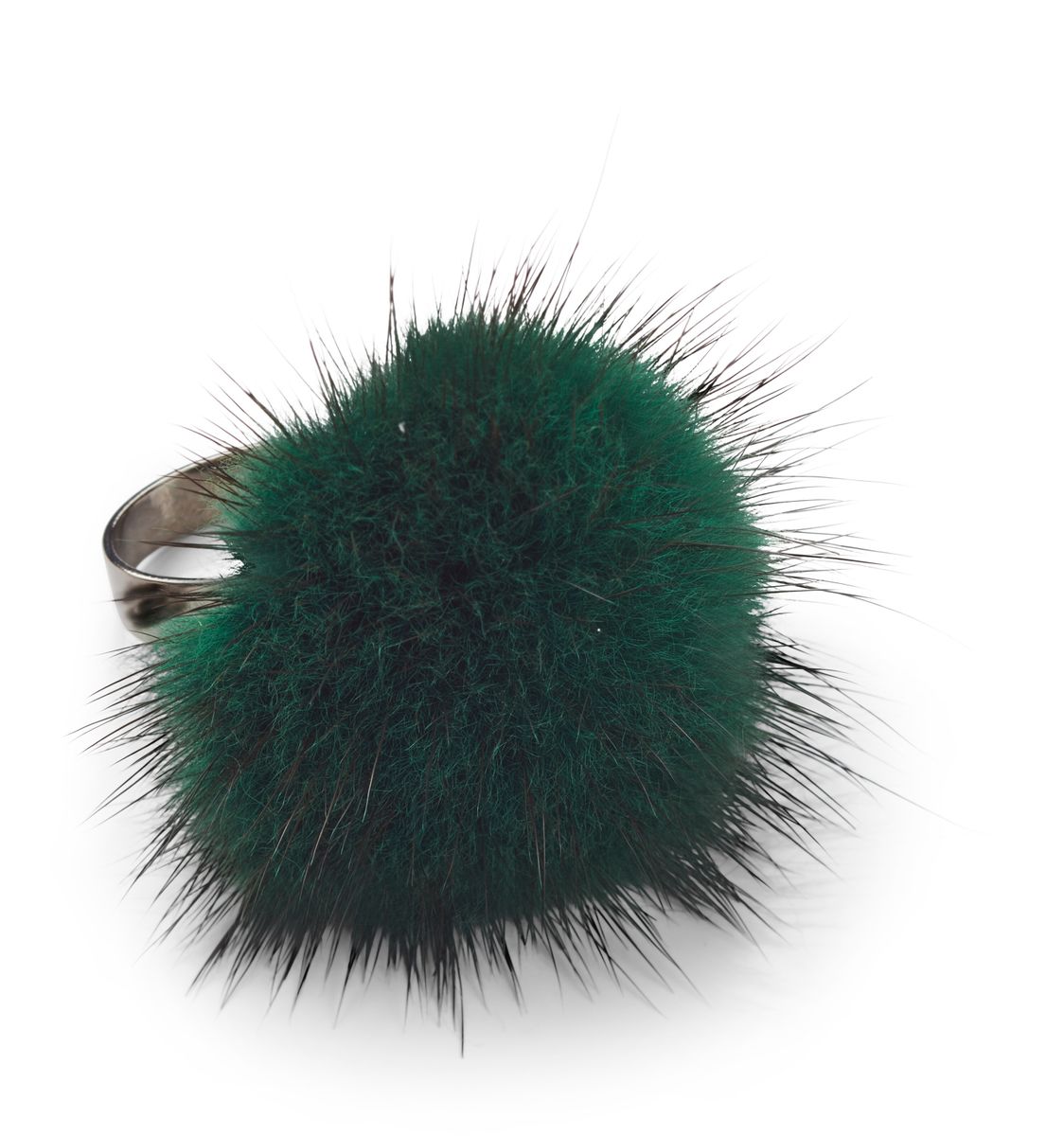 Bague Pompon Vert d'herbe