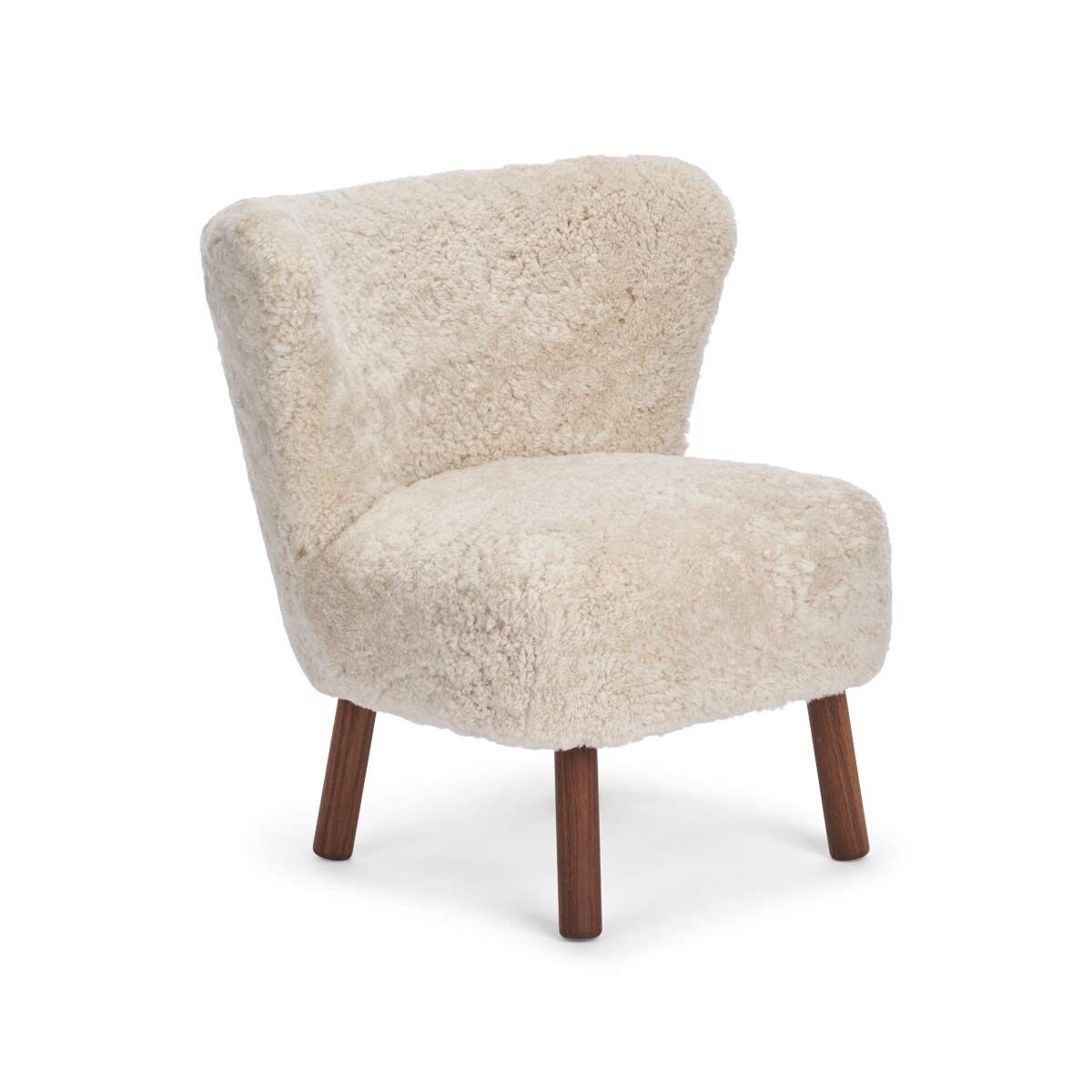Fauteuil lounge Emily | Laine courte Perle