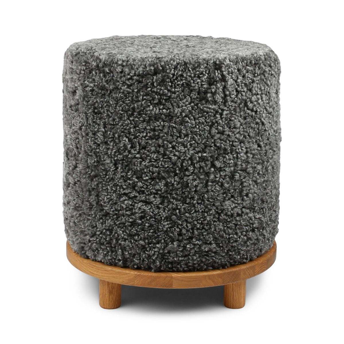 Tabouret Simon en Laine courte Graphite