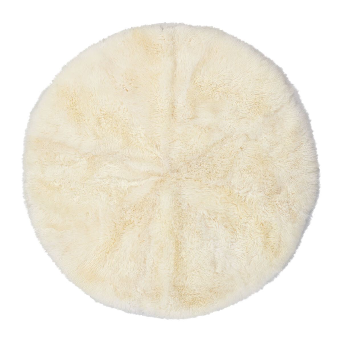 Tapis design en laine et peau de mouton ø140 cm Ivoire