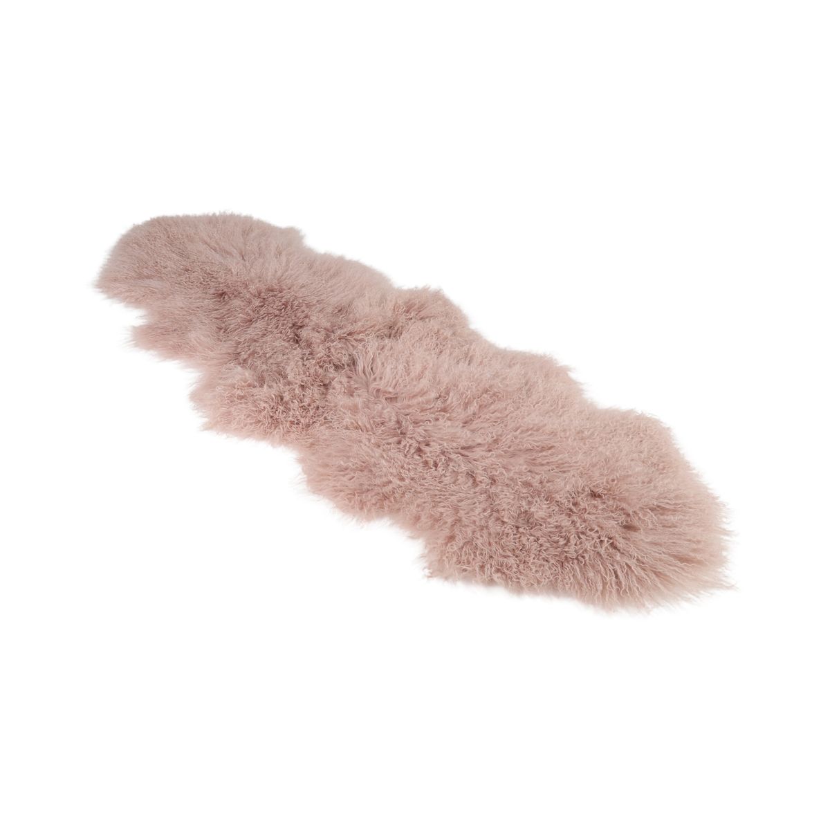 Peau de mouton tibétaine double | 150 × 55 cm Vieille Rose