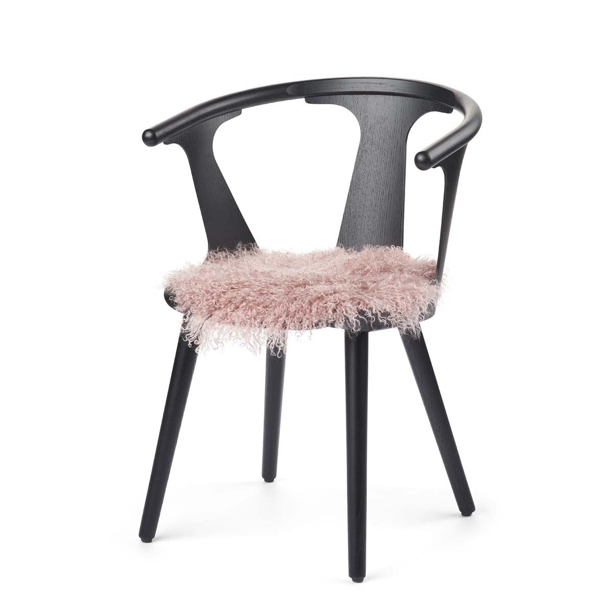 Dessus de siège en peau de mouton tibétaine | Ø38 cm Rose