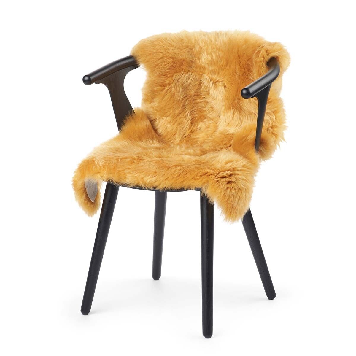 Peau de mouton de Nouvelle-Zélande à laine longue 90 cm Jaune Impérial