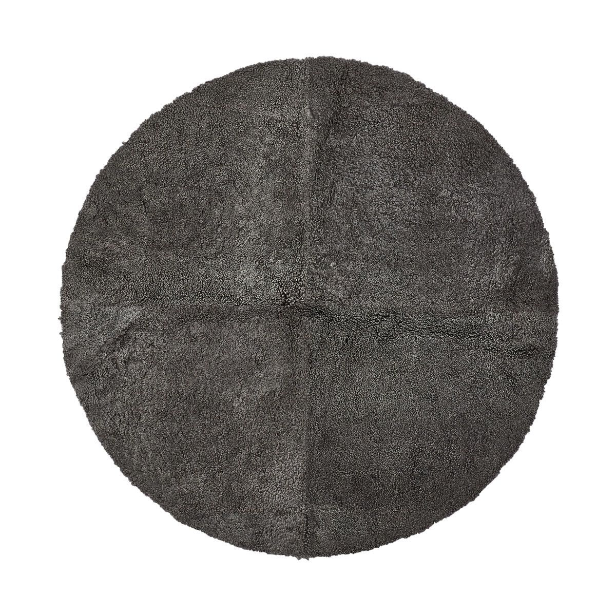 Tapis design en peau de mouton bouclée à laine courte Ø140 cm Graphite