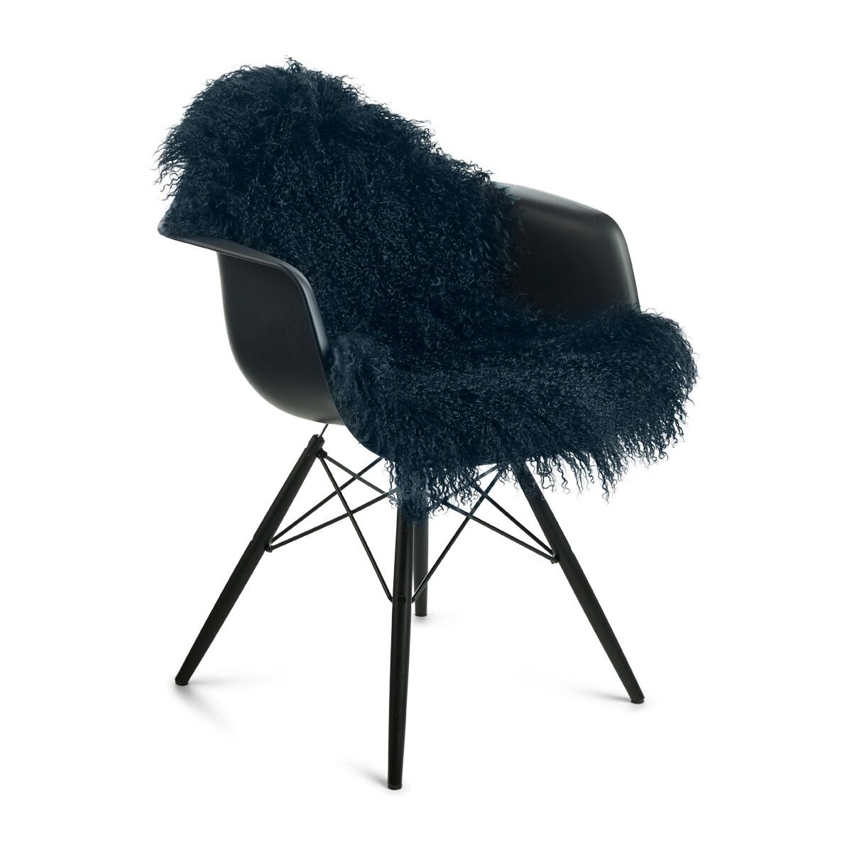 Peau de mouton bouclée 85x50 cm Marine
