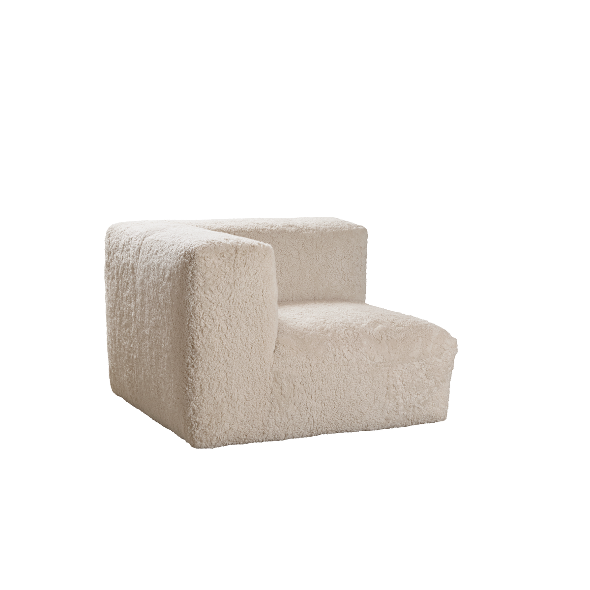 Canapé modulaire Julian | Modules angle, central et terminal | Peau de mouton bouclée de Nouvelle-Zélande Perle