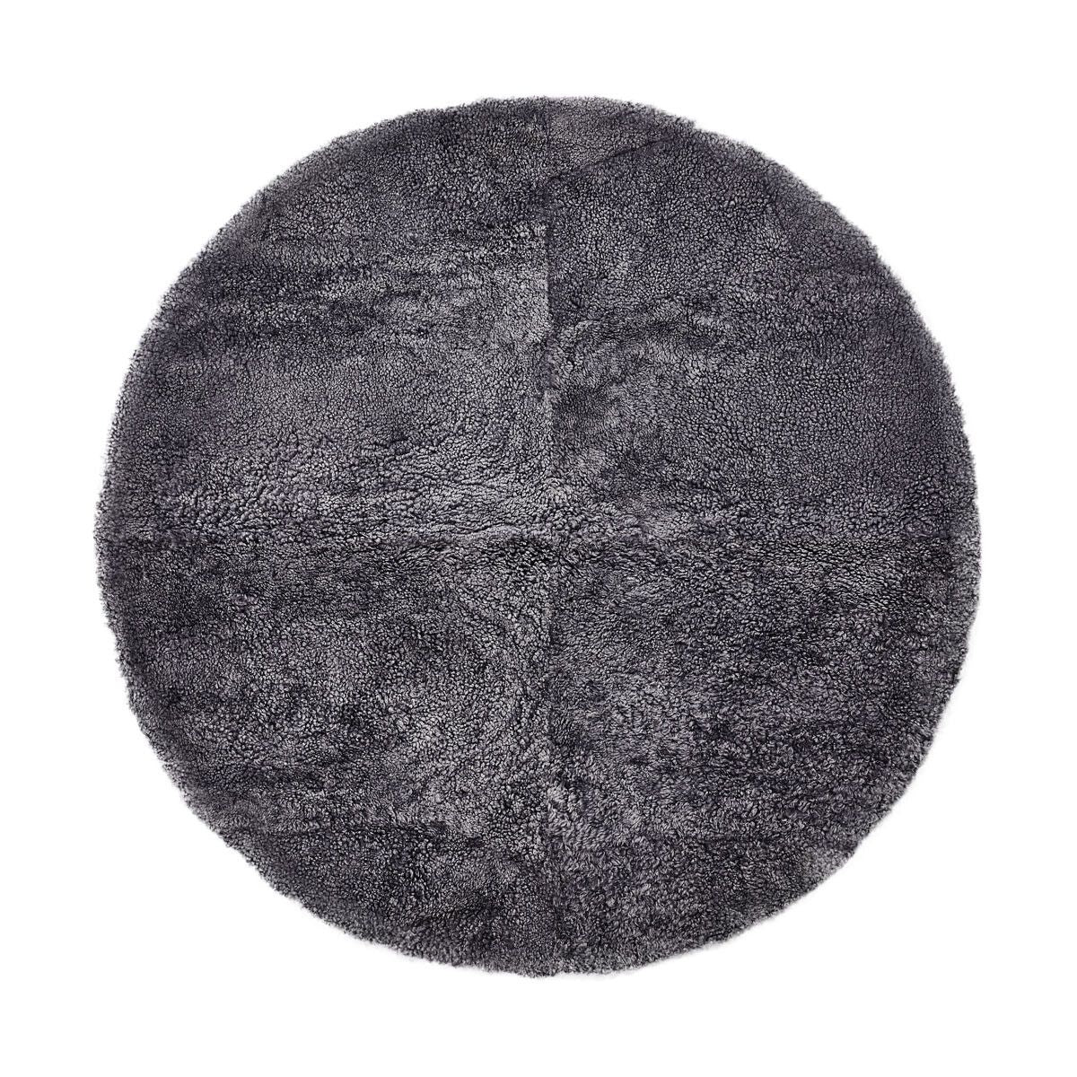 Tapis design en peau de mouton bouclée à laine courte ø180 cm Anthracite