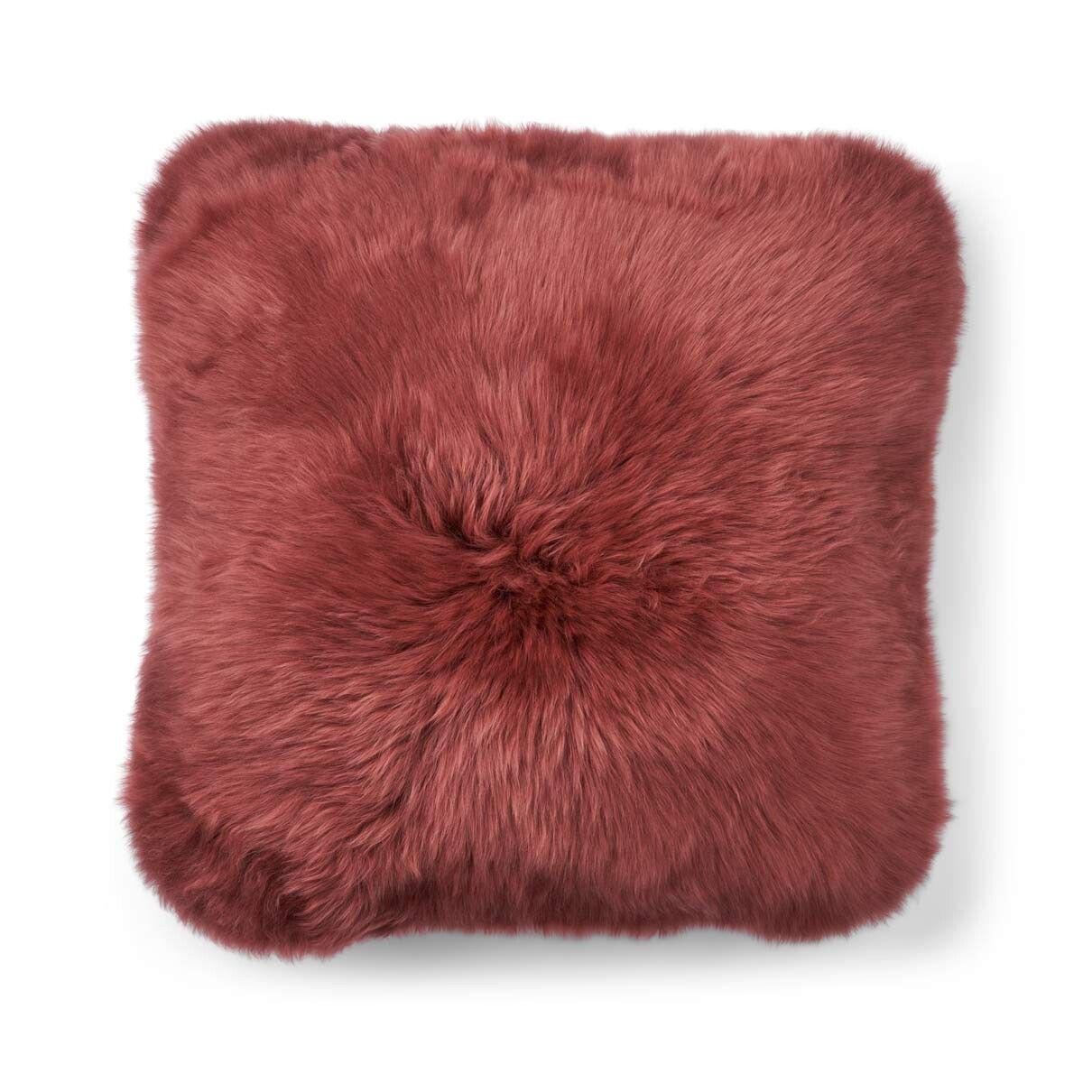 Coussin en peau de mouton longue laine Pomme épicée