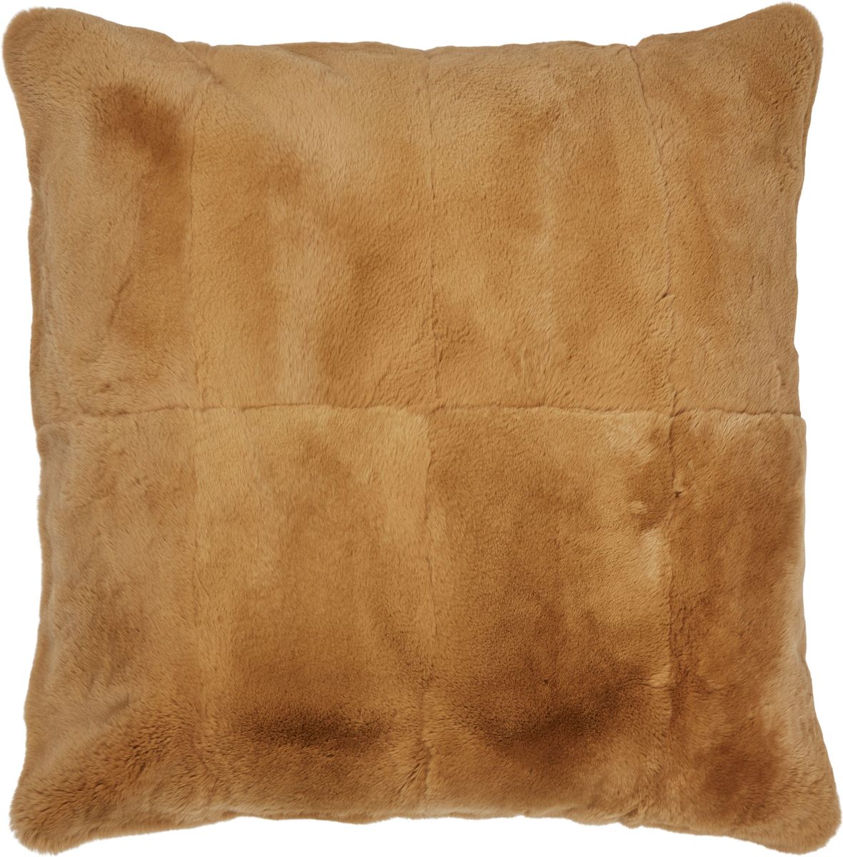 Coussin en lapin Rex et cachemire Jaune Moutarde