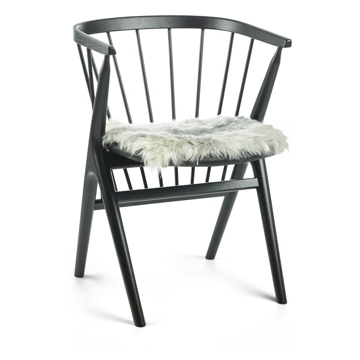 Dessus de siège en peau de mouton à laine courte | 40 × 40 cm Gris Naturel