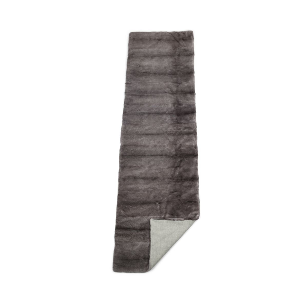 Plaid en vison | Dos en cachemire | Saphir | 64x220 cm