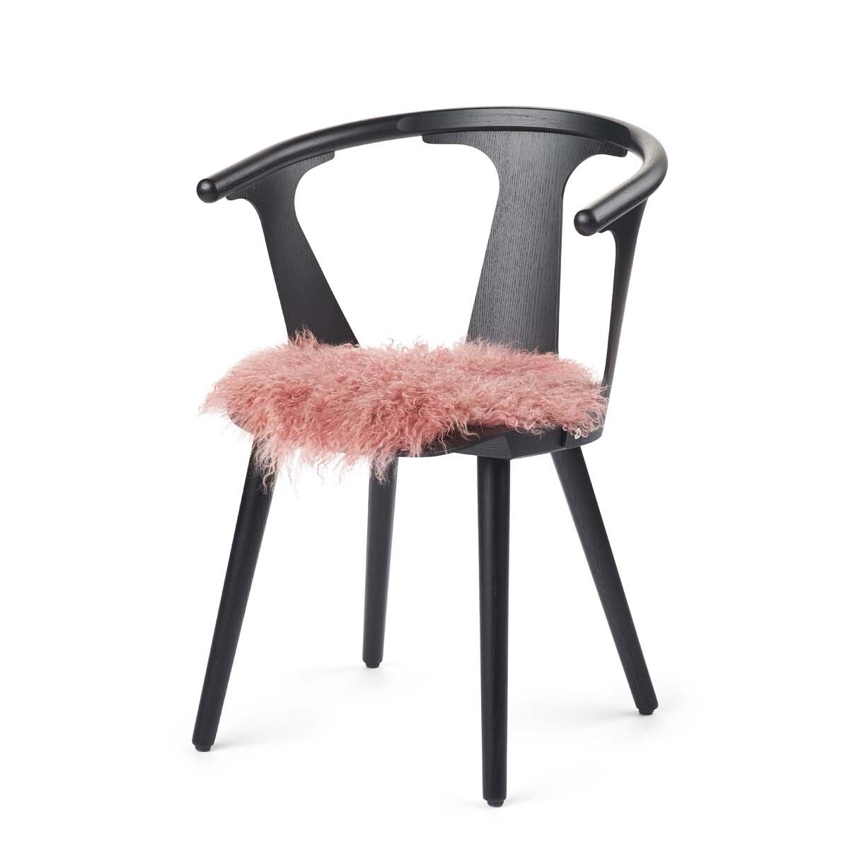 Dessus de siège en peau de mouton tibétaine | Ø38 cm Vieille Rose