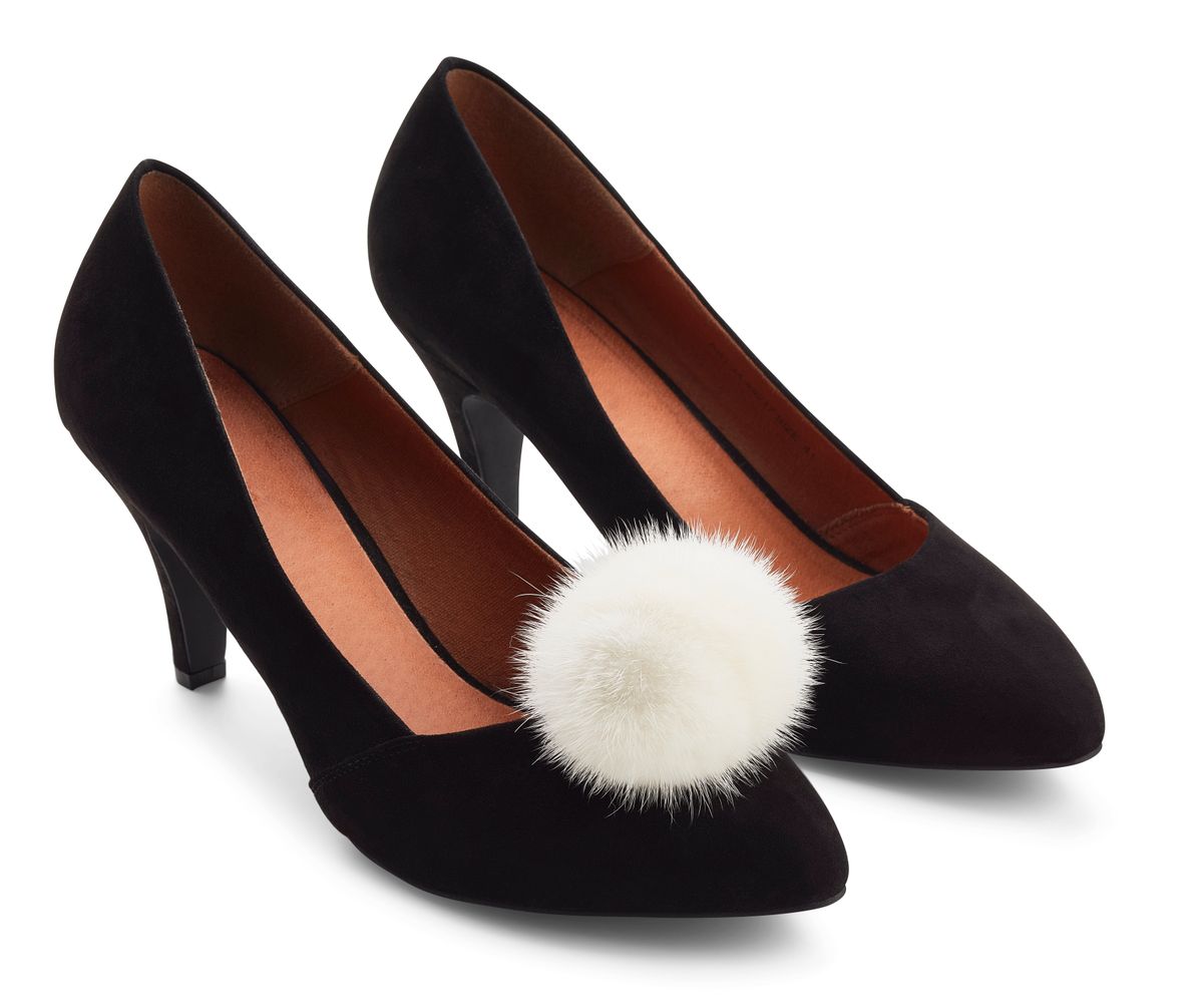 Clip Pompon pour chaussures Blanc