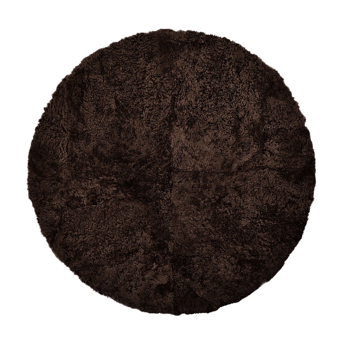 Tapis design en peau de mouton bouclée à laine courte Ø140 cm Cappuccino