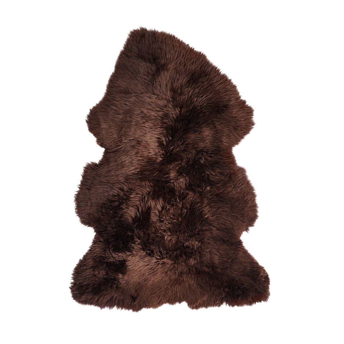 Peau de mouton de Nouvelle-Zélande à laine longue 80 cm Chocolat