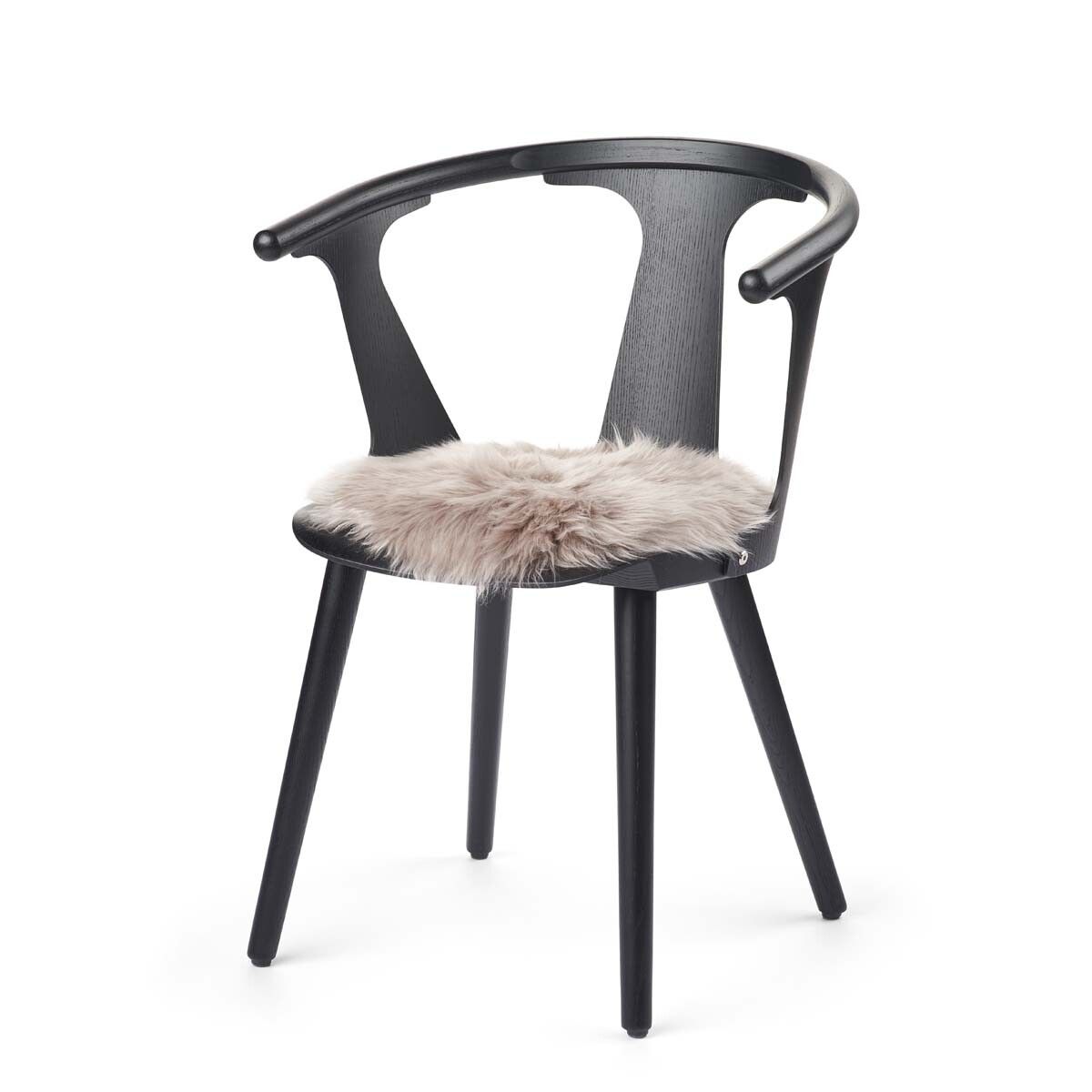 Dessus de siège en peau de mouton | Laine longue | Ø38 cm Colombe