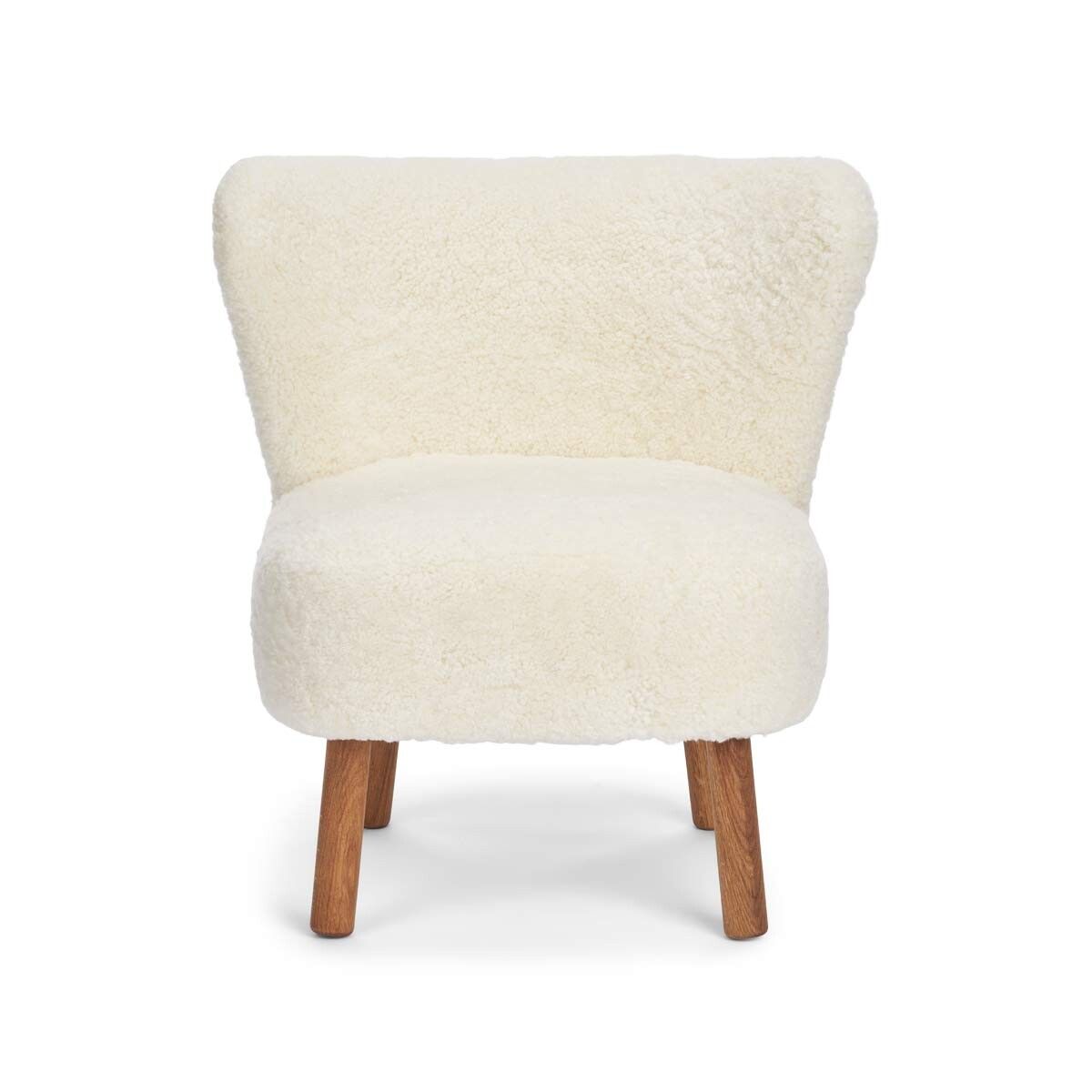 Fauteuil lounge Emily | Laine courte Ivoire